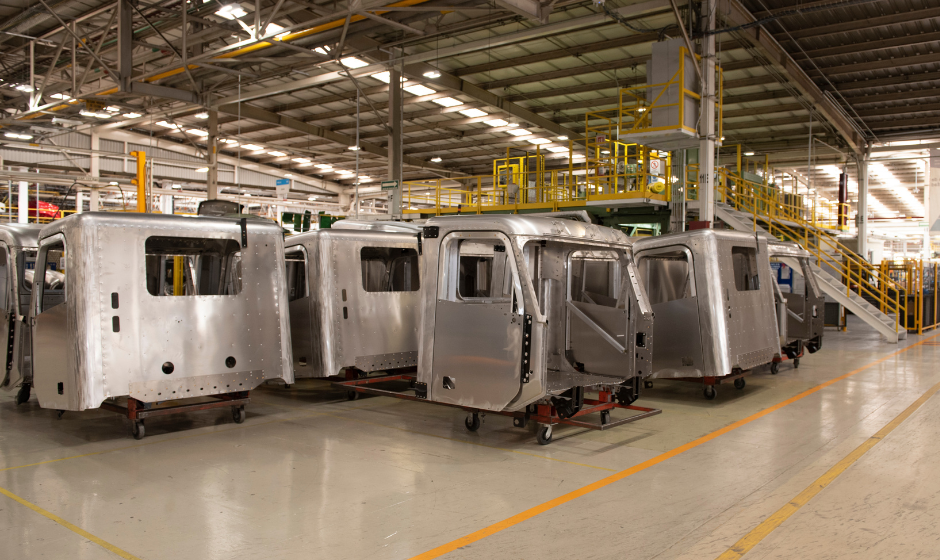 Truck cabs manufactured in a Mexican production facility.