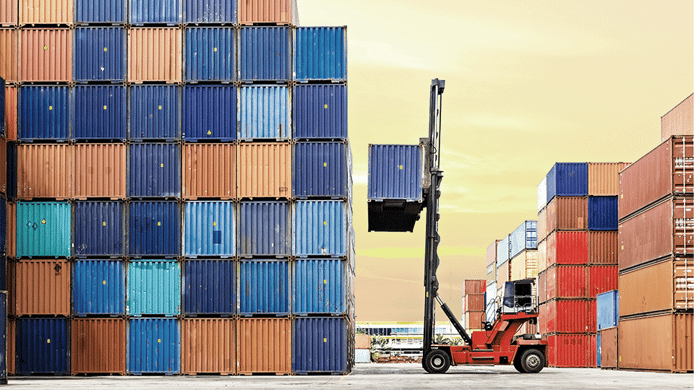 Container-yard-stacked-containers