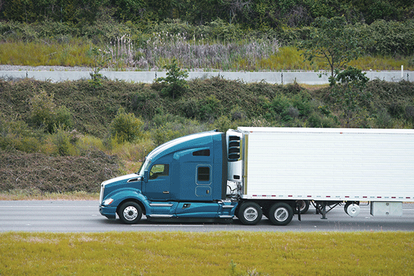 Reefer trailer on highway