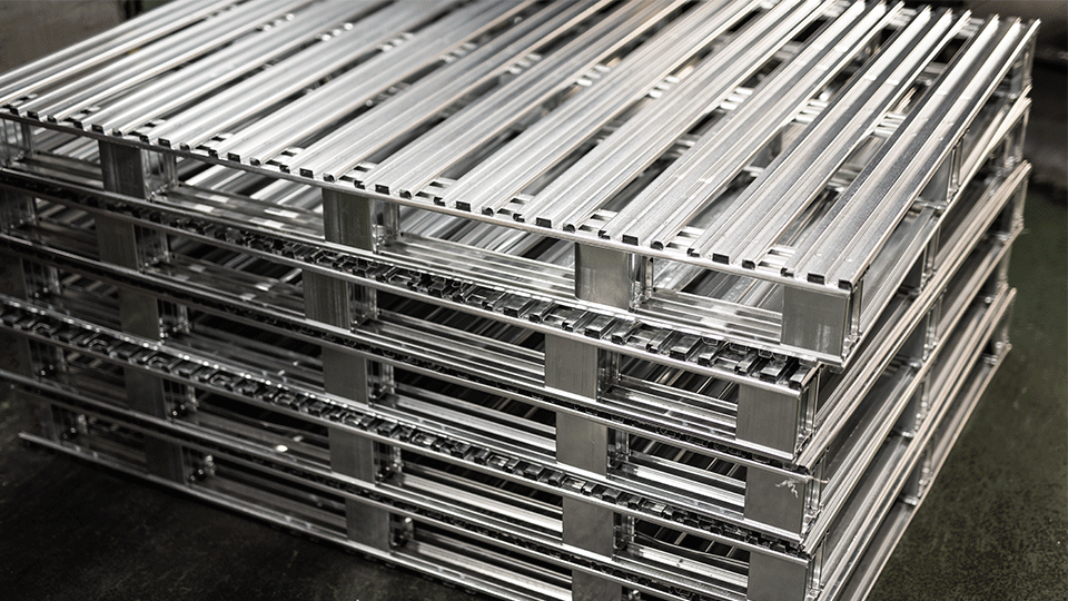 Stack-of-steel-pallets
