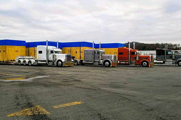 Four-semi-trucks-parked