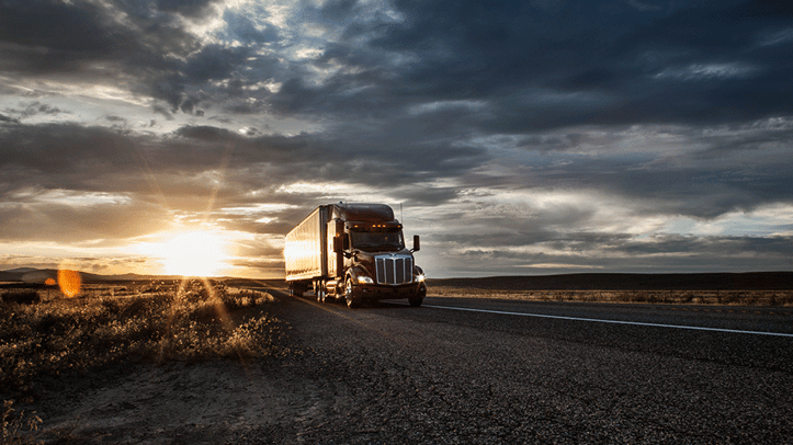 Single-semi-truck-traveling-interstate