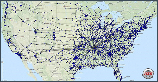 USA Mapped trucking routes