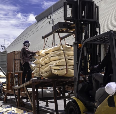 Forklift loading sugar