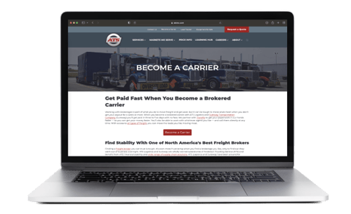 Anderson Trucking Service Become a Carrier web page