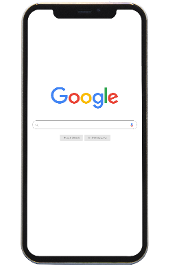 iPhone screenshot showing Google's home page