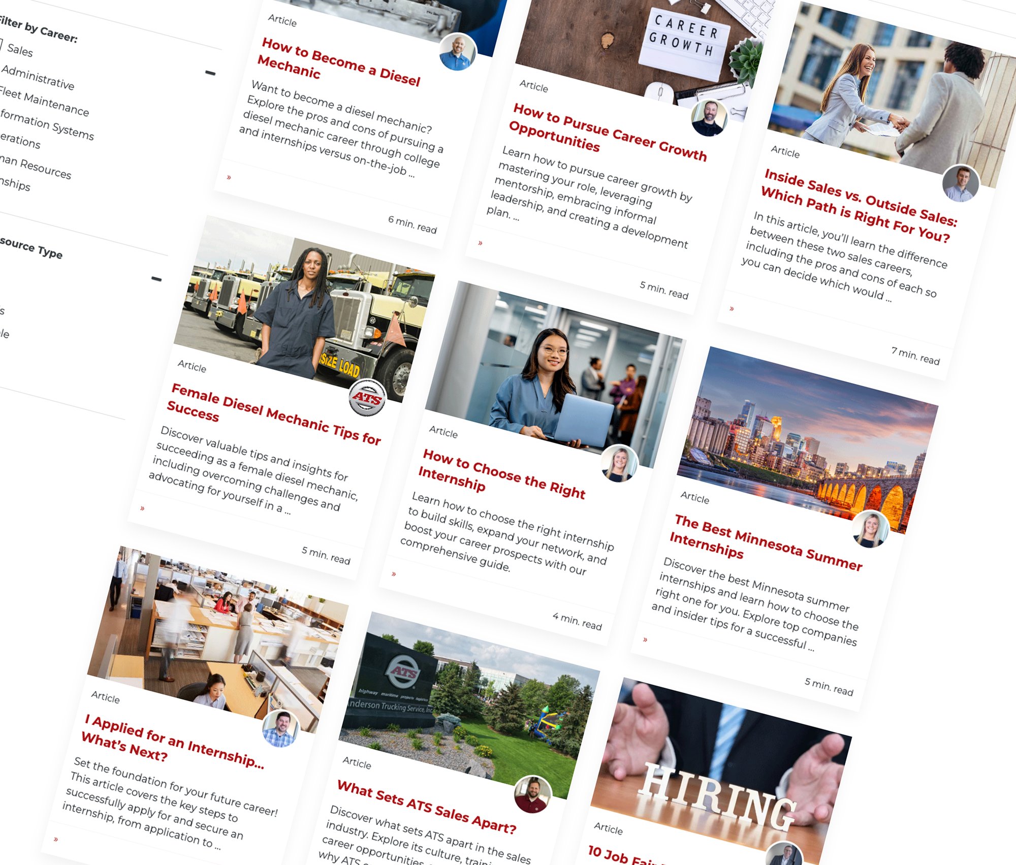 ATS Career Success Center Home Screen