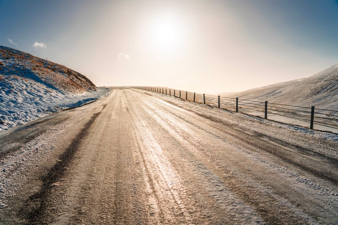 A frozen road
