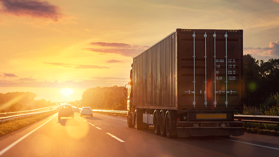 Container Truck on the Road