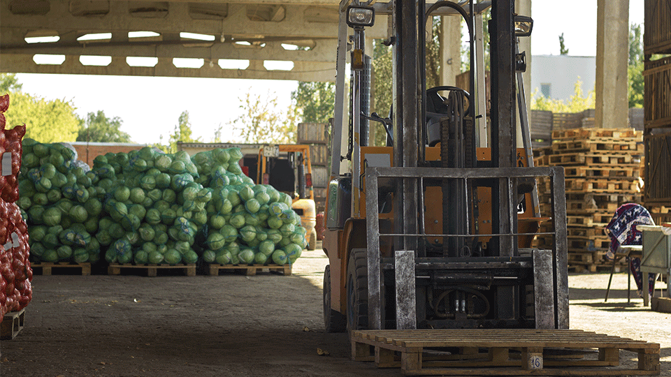 Forklift-at-food-and-beverage-warehouse