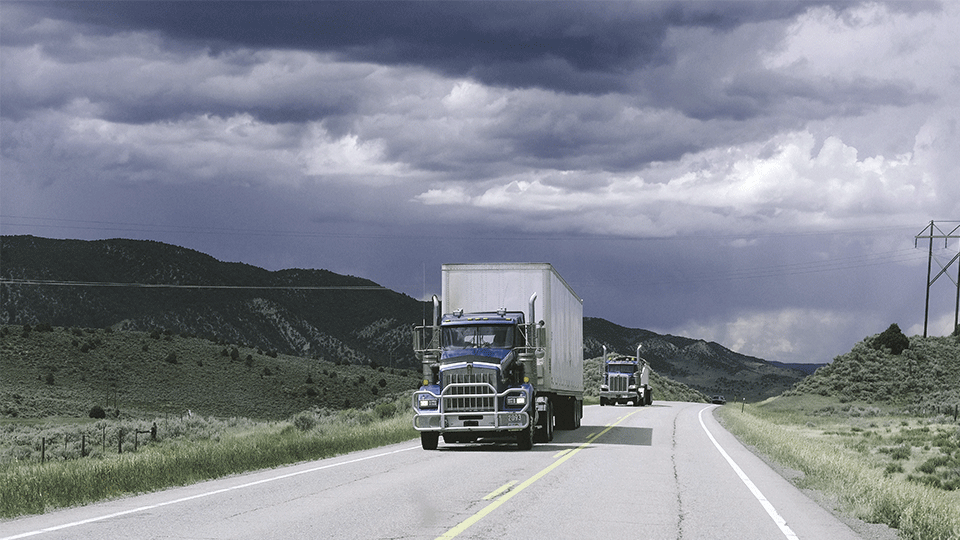 Semi trucks on the interstate
