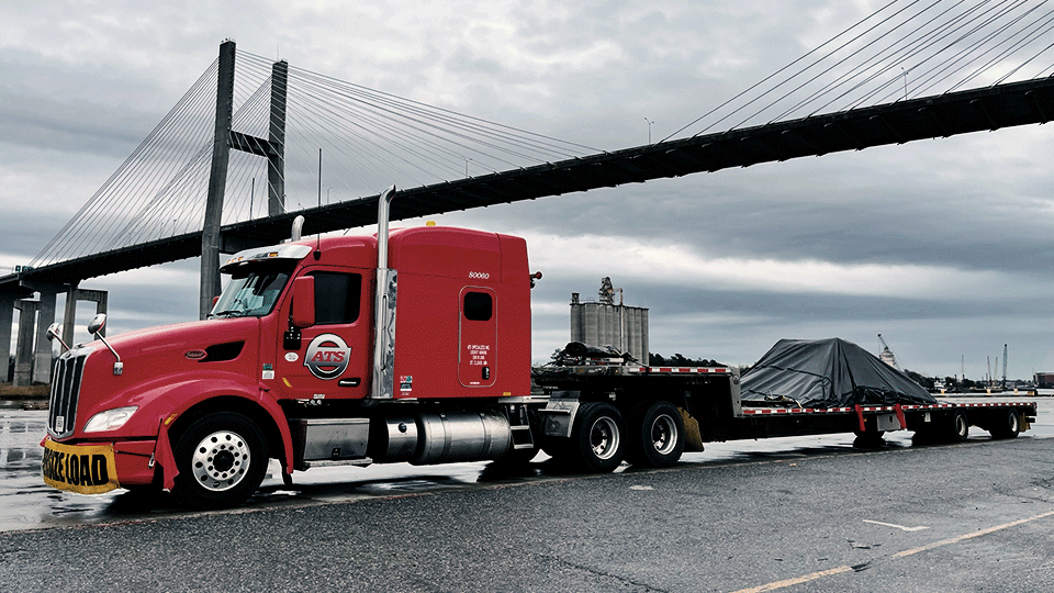 Step-deck-trailer-partial-load-tarped