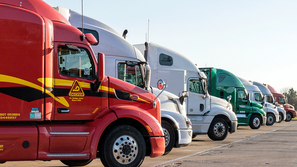 Semi trucks dedicated to project