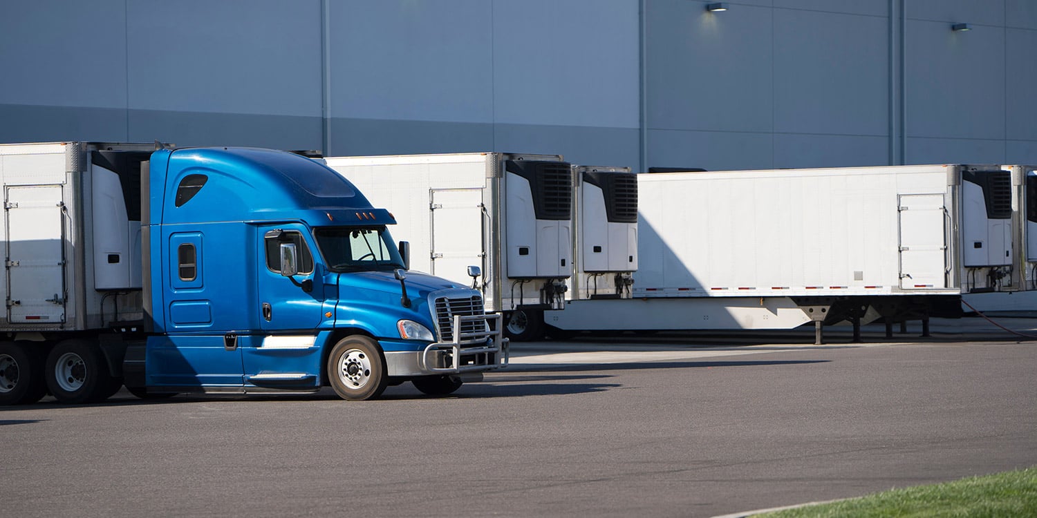 Reefer trailers in a trailer yard