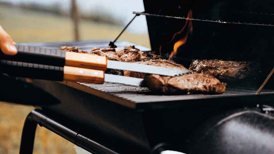 Burgers on the grill
