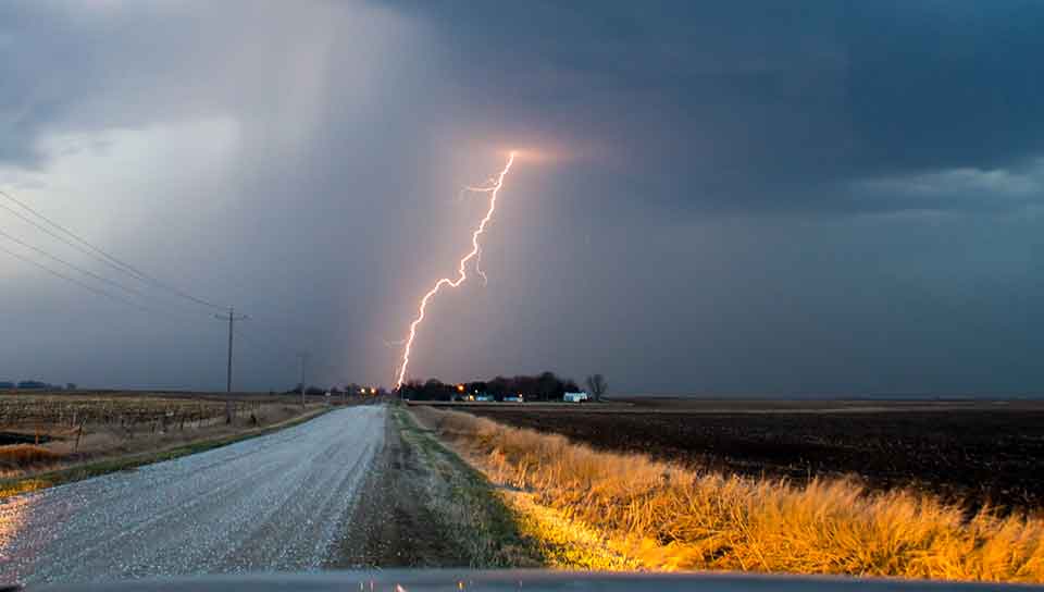 Why cargo insurance? Lightning on a road
